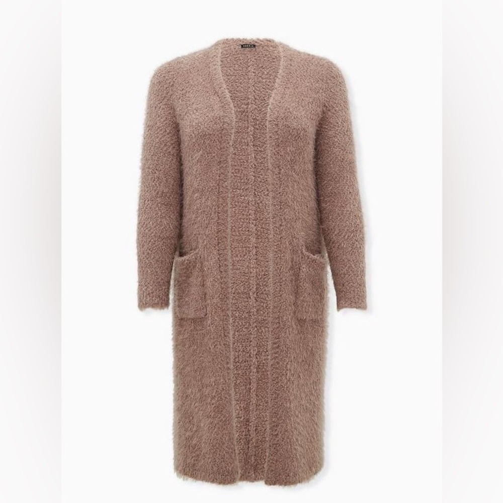 Torrid women’s cardigan long‎ taupe Zise 0 like NEW